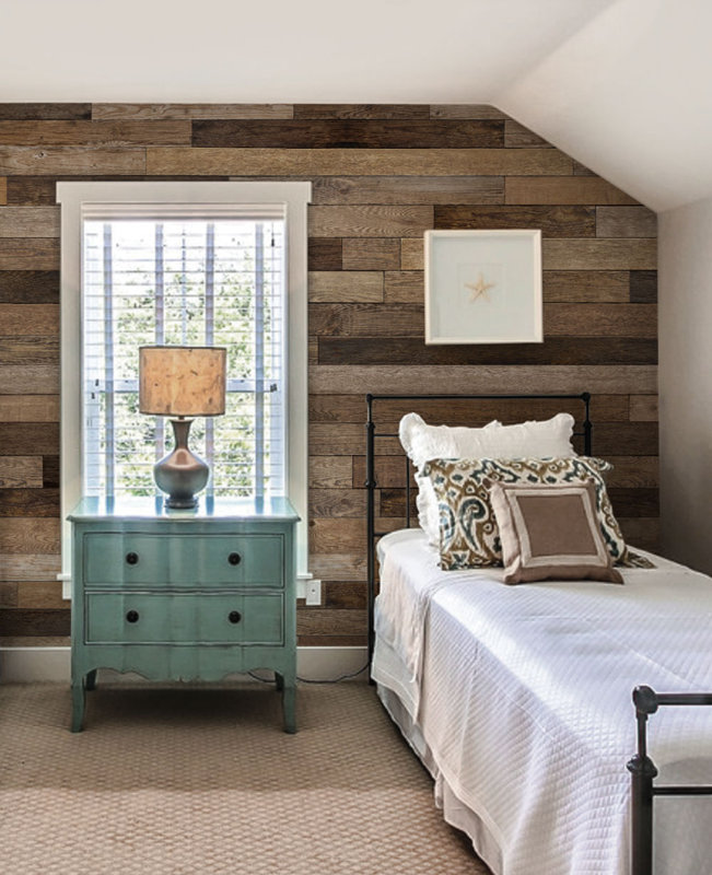 SimpleShapes Reclaimed Wood and Shiplap Wall Mural & Reviews Wayfair